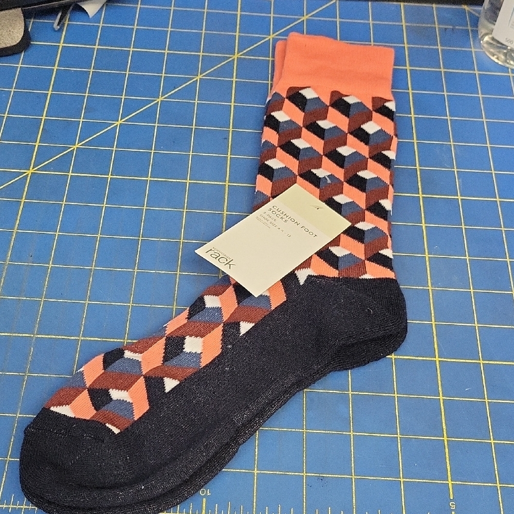 Nordstrom Geometric Cube Pattern 1 Pair of Socks - NWT